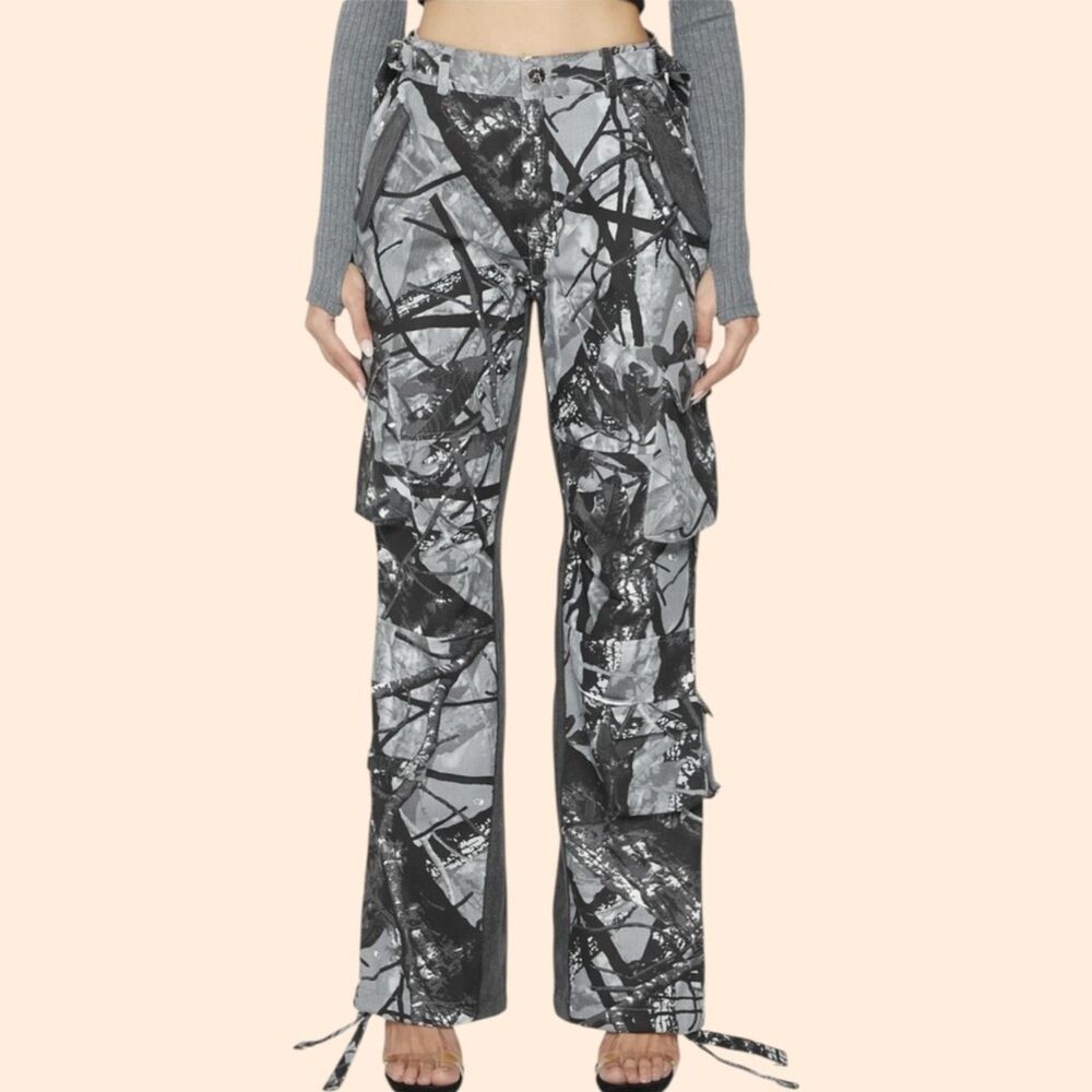 Maniere De Voir Black and Gray Flare Jeans